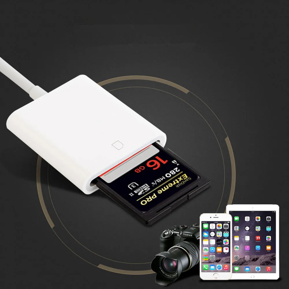 Eaget SD Card Reader Lightning/SD Smart Камера картридер высокоскоростной адаптер Lightning для iPhone