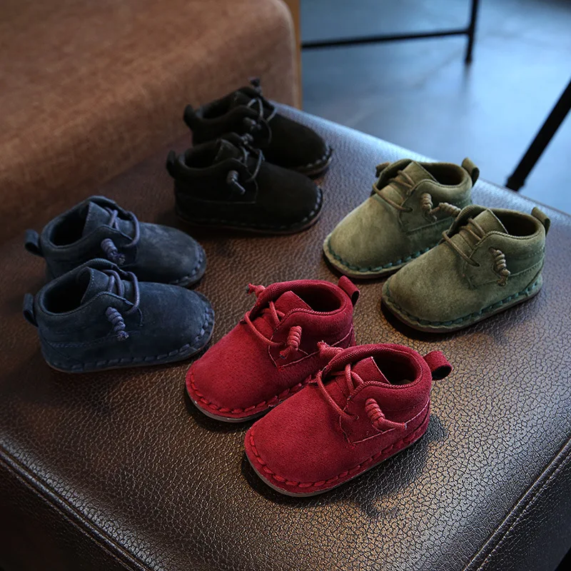 Ботинки детские из свиной кожи с мягкой подошвой 4 цвета|boots infants|boots bootsbaby boots boy |