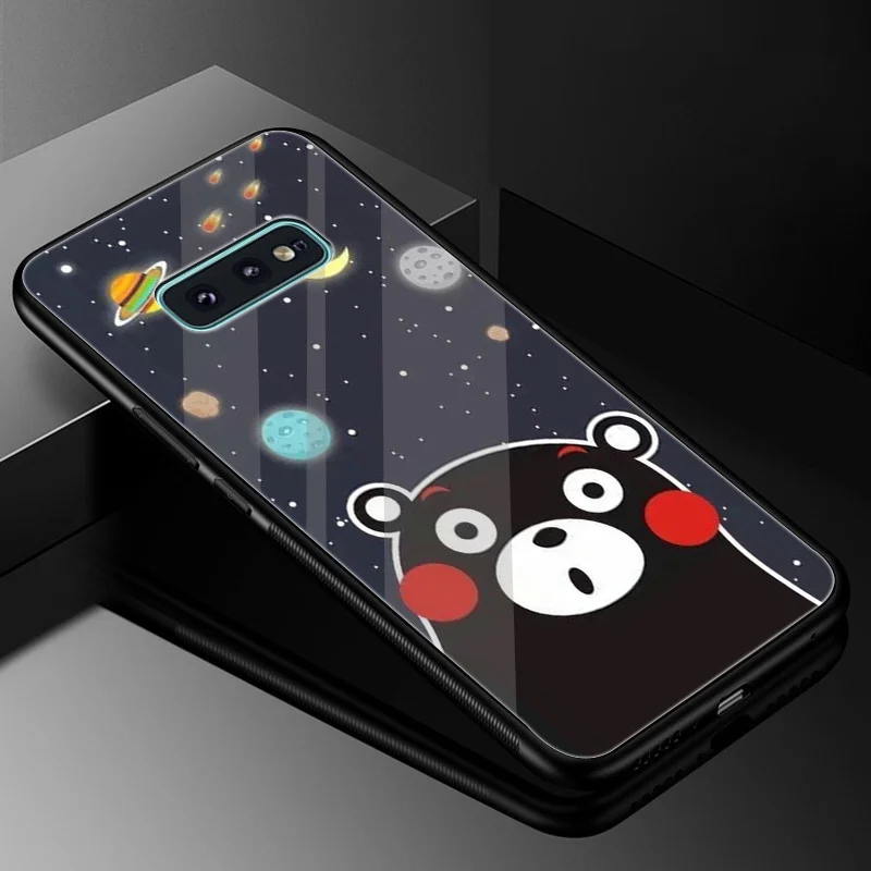 Стеклянный чехол Desxz Rilakkuma из ТПУ для Samsung Galaxy Note 8 9 S10 S7 Edge S8 S9 Plus | Мобильные