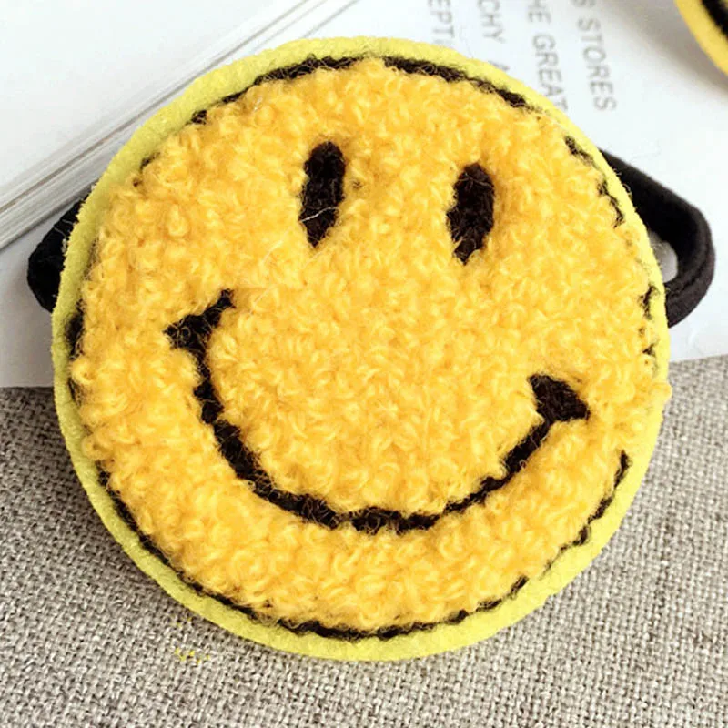 Резинка для волос с милой смайликой эластичная резинка повязка на голову из