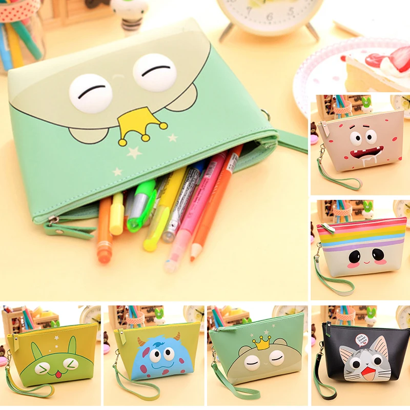 

Aosbos Lovely Cartoon PU Cosmetic Bag Waterproof Travel Makeup Bag Organizer Portable Toiletry Kits Necessaire Women Beauty Case
