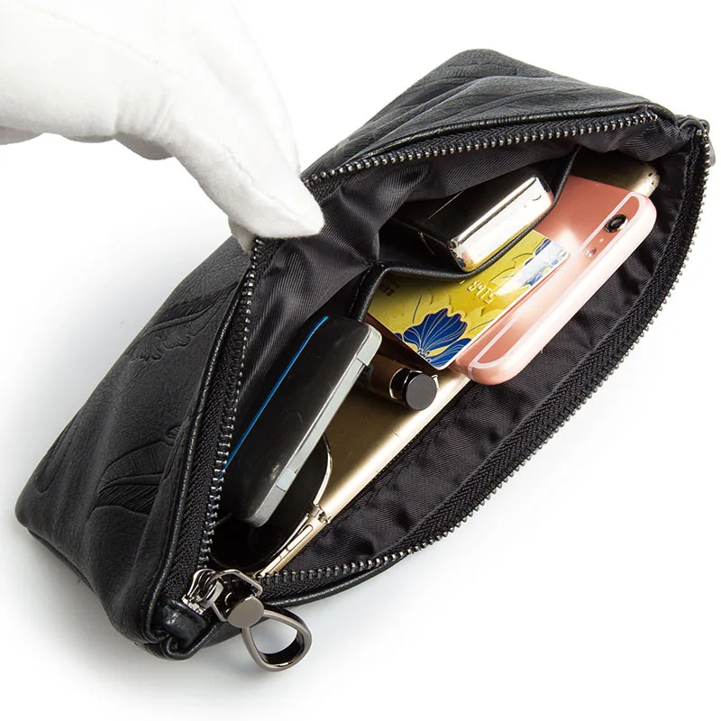 New Luxury Brand Men Classic Wallet Long Clutch Feather Handy Bag Male Business Leather Purse Large Capacity Men's | Багаж и сумки