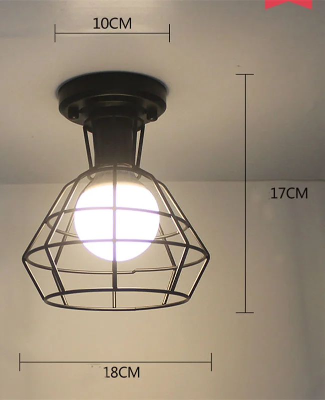 Винтажные потолочные светильники Lustre Luminaria светодиодный потолочный светильник Лофт железная клетка светильники Abajur Домашнее освещение Plafonnier для гостиной - Цвет корпуса: 09