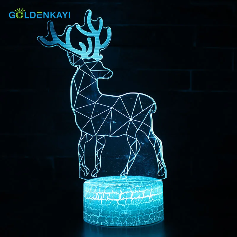 GOLDENKAYI 3D LED Оригинальное ночное освещение атмосфера визуальная лампа сенсорный