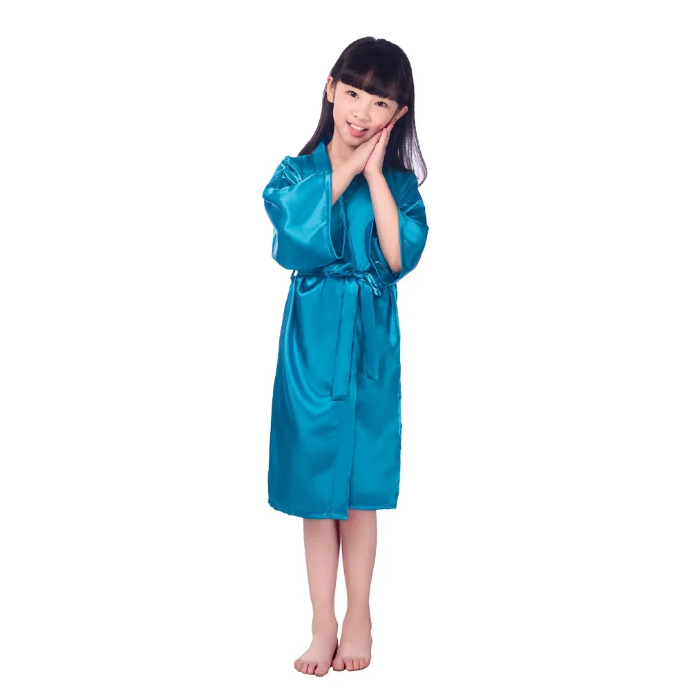 Детские Свадебные халаты с цветочным узором для девочек Ночная рубашка