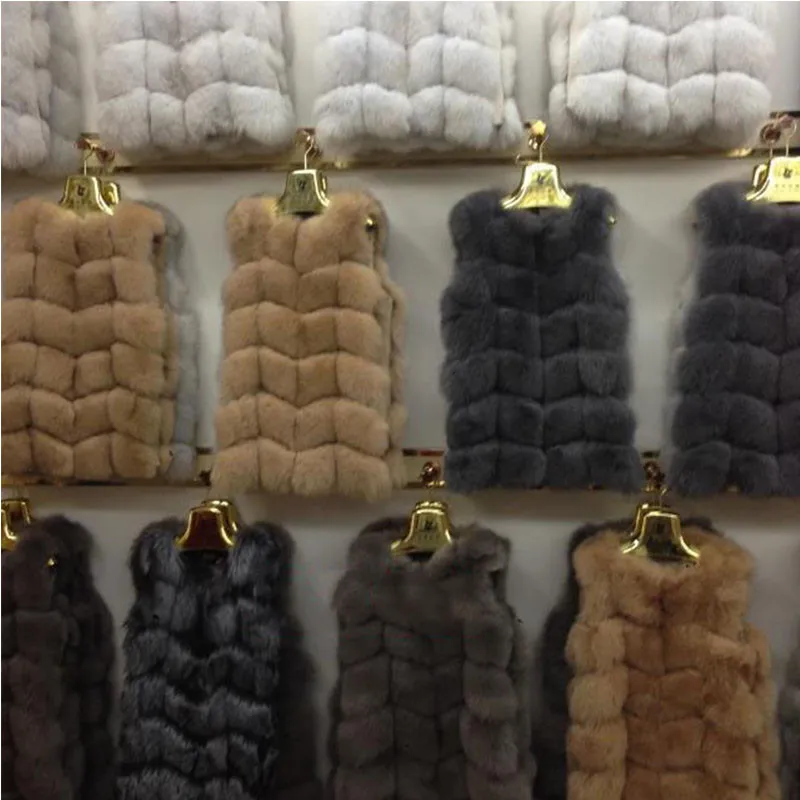 Женский жилет из натурального Лисьего меха зимний теплый цельного A #9|vest women|fur