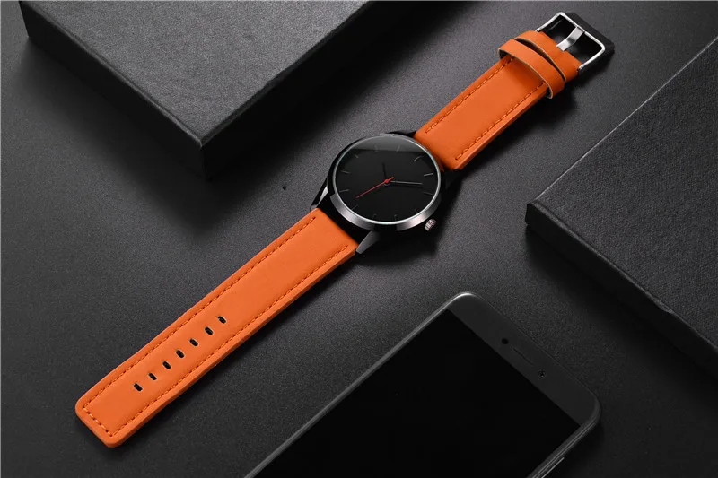 Reloj 2018 модные большие военные кварцевые мужские часы кожаные спортивные