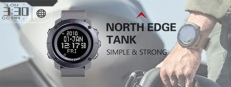 NORTH EDGE мировое время мужские спортивные армейские часы водонепроницаемые 50 м цифровые часы для бега часы для плавания Дайвинг наручные часы Montre Homme
