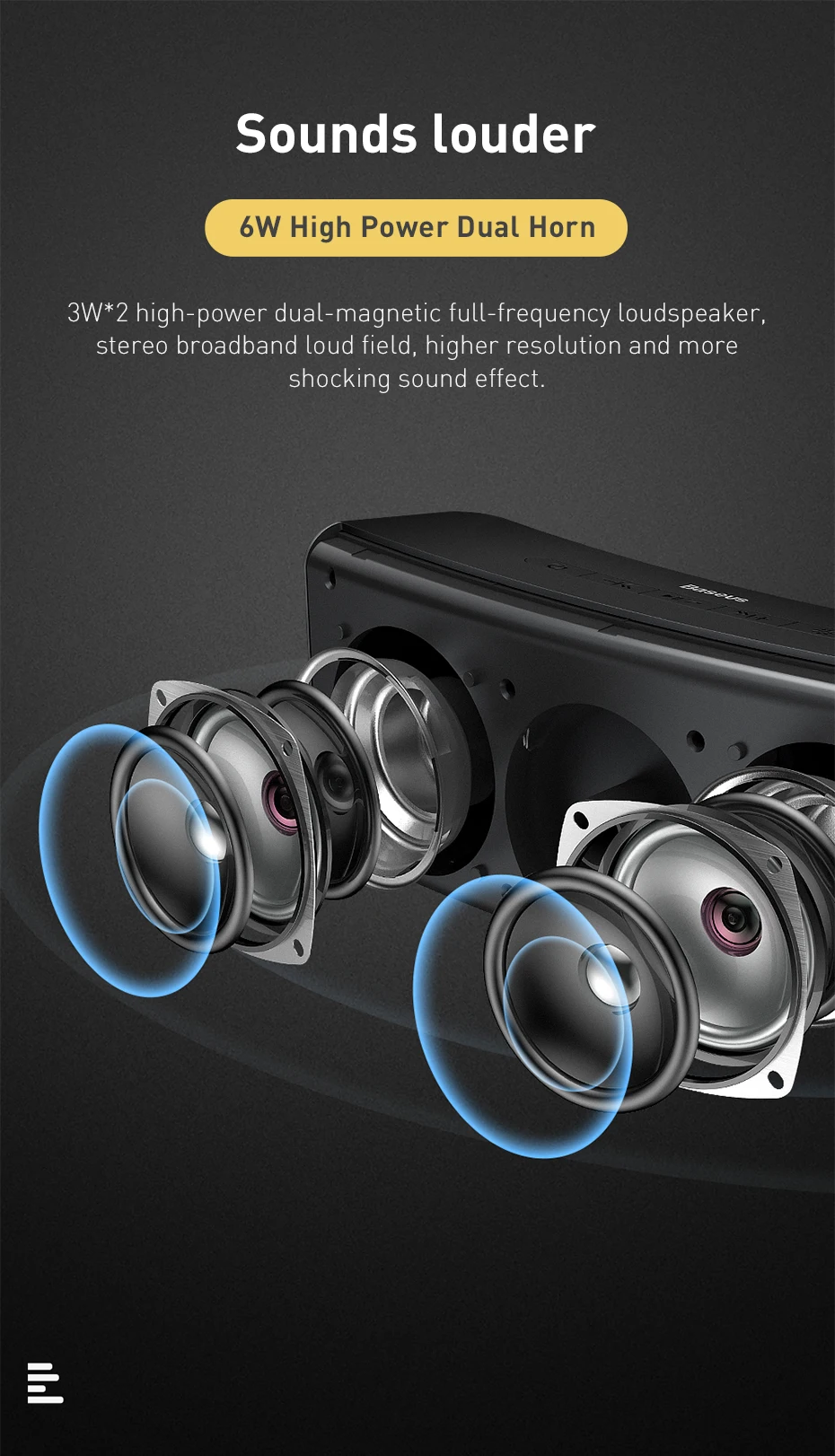 Baseus портативный Bluetooth динамик 5,0 открытый беспроводной динамик s 3D стерео звуковая система Музыка объемный громкий динамик поддержка TF AUX