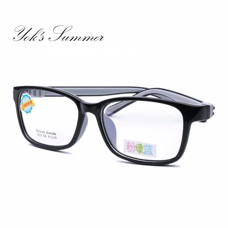 C6 Black Frame YOK'S Kids TR90 силикагель очки для мальчиков и девочек Корейский студенческий Сверхлегкий Съемные ноги оптические очки по рецепту рамки CN1274 - Цвет оправы: C6 Black Frame