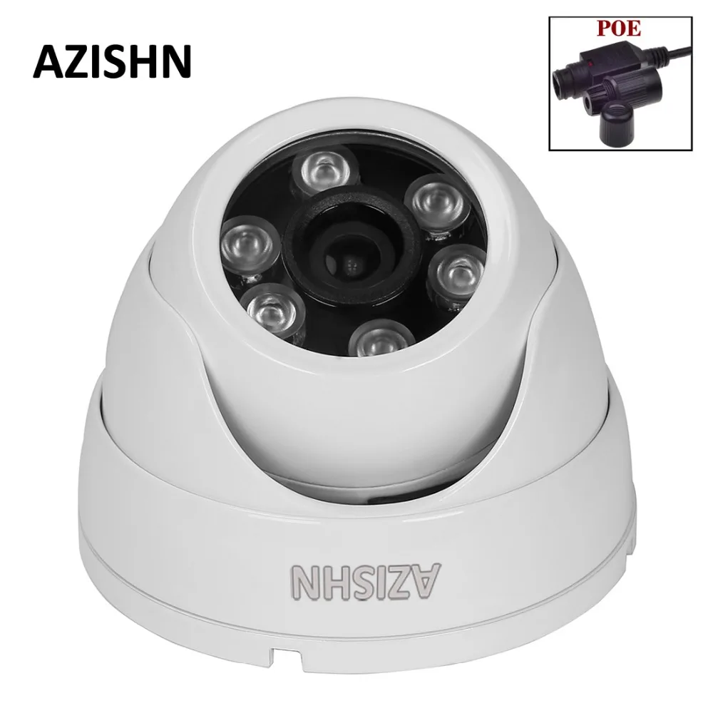 AZISHN 24IR светодиодная купольная ip камера POE 720 P/960 P/1080 P P2P ONVIF для помещений/улицы