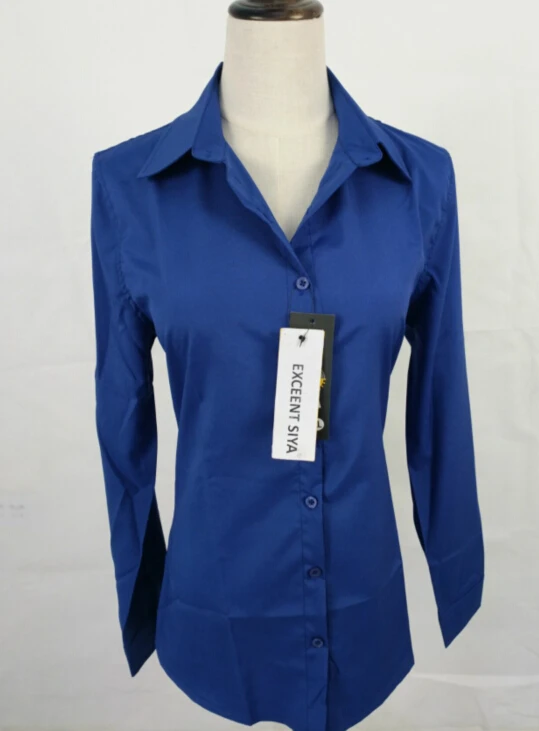 Женская приталенная рубашка с длинным рукавом белая в европейском и