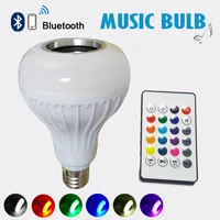 E27 светодиодная музыкальная лампа RGB Беспроводная bluetooth с 24 клавишами дистанционного управления динамик