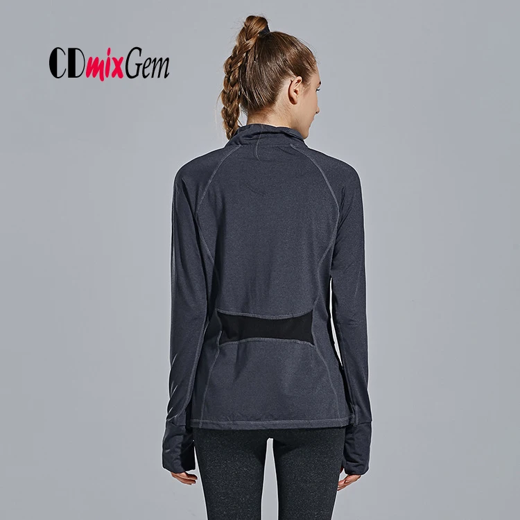 Спортивная одежда быстросохнущая Женская куртка для бега на молнии с обычным