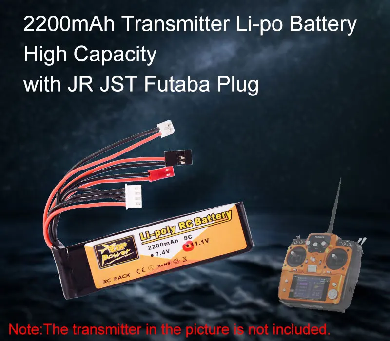 ZOP Power 11 1 В 2200 мАч 8C 3S Lipo батарея JST JR штекер Futaba Перезаряжаемый для