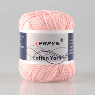 020 meat pink TPRPYN 1 шт. = 50 г хлопчатобумажная пряжа Чистая Детская вязаная Экологически чистая пряжа для вязания крючком, не скатывается - Цвет: 020 meat pink
