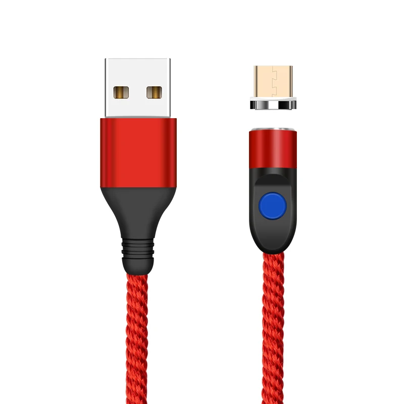 Red for Micro USB Магнитный зарядный кабель A.S с нейлоновой оплеткой для быстрой зарядки и синхронизации данных для huawei P20 Pro P20 lite/mate 10 pro - Цвет: Red for Micro USB