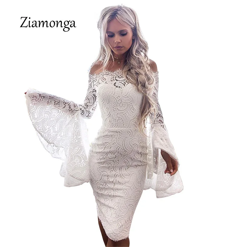 Ziamonga сексуальное модное дизайнерское Бандажное Платье женское белое|bandage dress|lace
