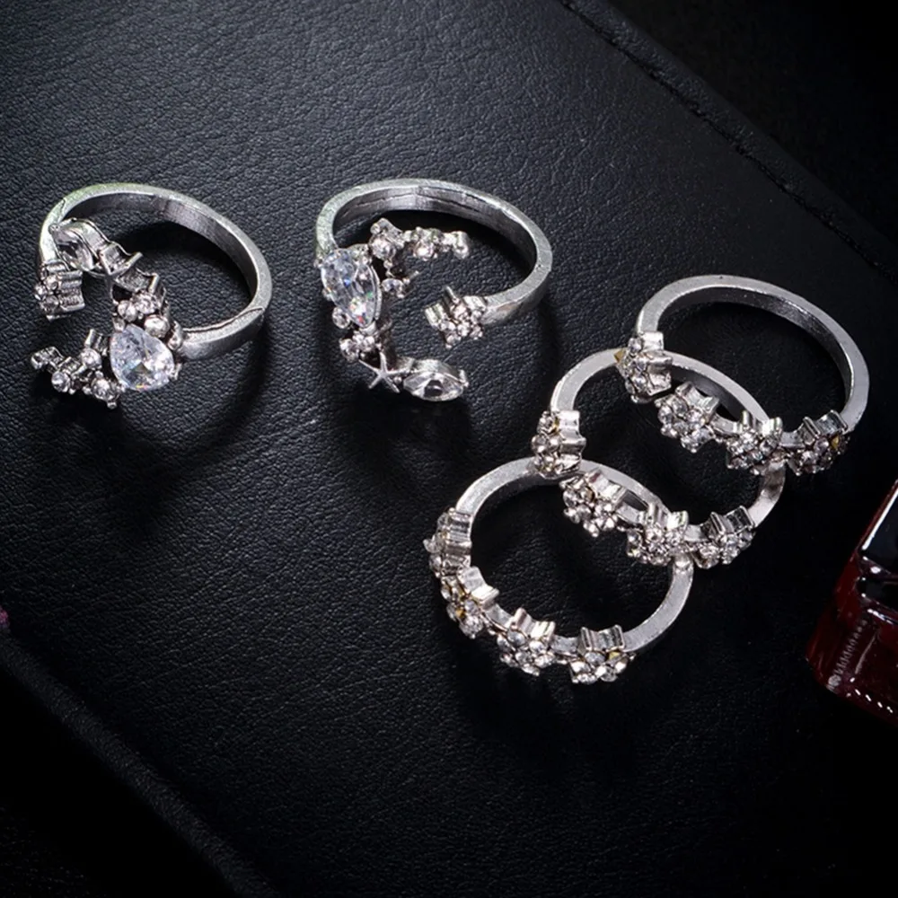 5 шт./компл. европейский и американский стиль бохо винтажные Звезды Луна стразы