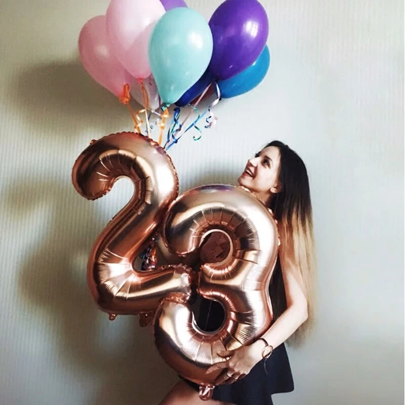 40 &quotфигурные шары для дня рождения вечеринки гелиевые фольги воздушные розовое