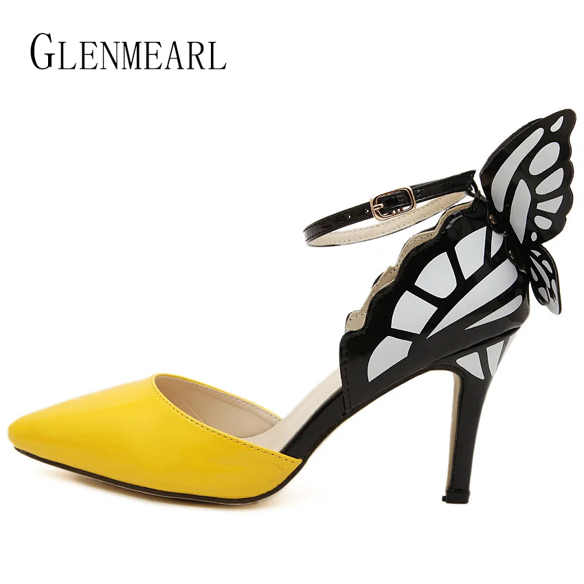 Женские туфли лодочки с острым носком на высоком тонком каблуке ZK30 большие