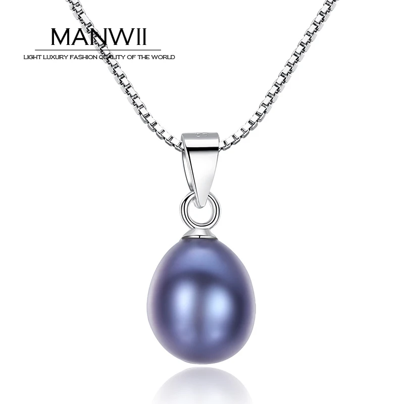 MANWII S925 стерлингов Серебряные ожерелья подвеска семена дыни застежка натуральный