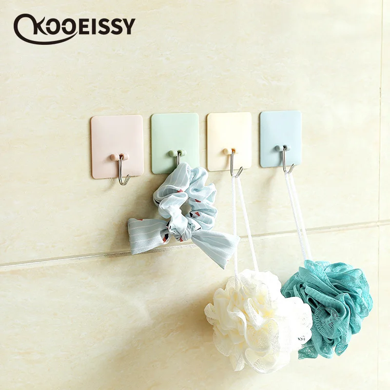 

1PCS Square Bag Hooks Towel Holder Racks Robe Hanging Hooks Wall Storage Hooks For Kitchen Bathroom Adhesive Wall Key Hanger