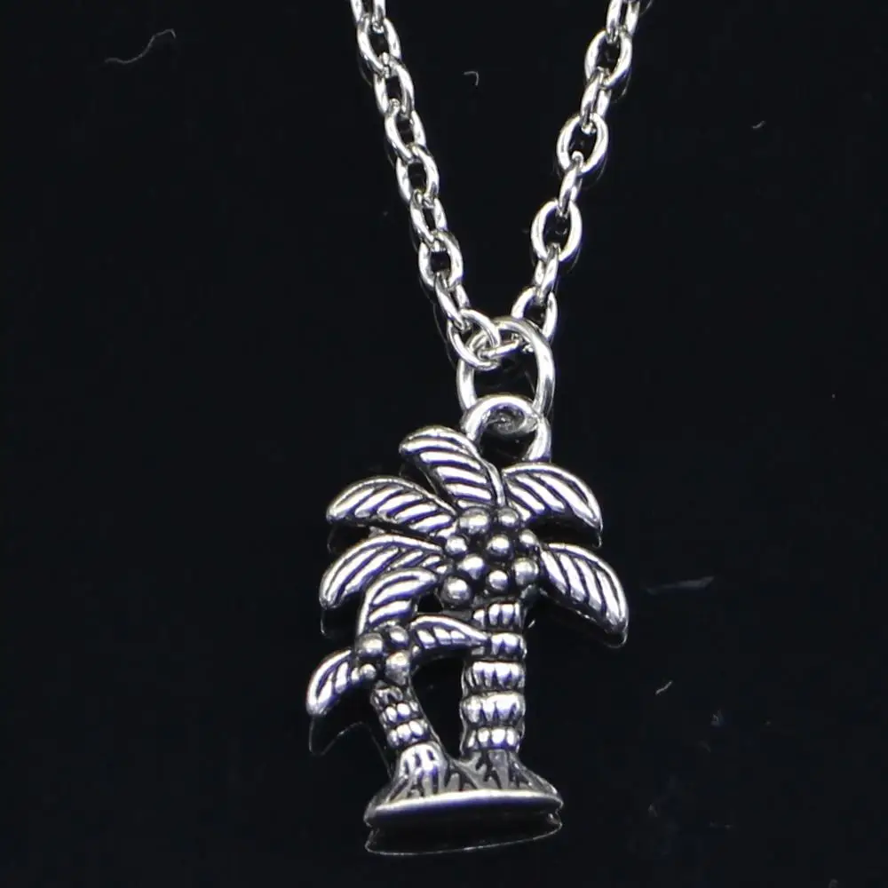 

20pcs New Fashion Necklace 18x13mm palm tree coconut Pendants Short Long Women Men Colar Gift Jewelry Choker