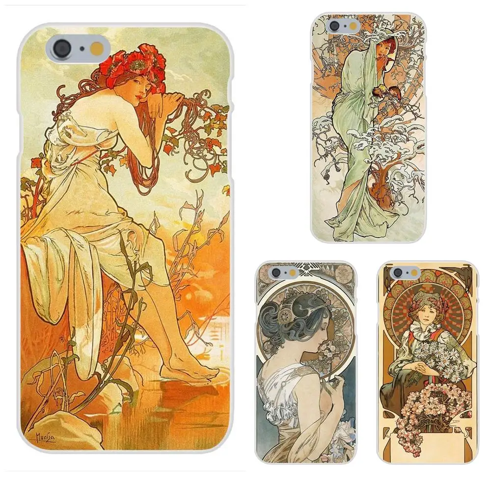 Мягкий ТПУ чехол с принтом Alfons Mucha Primavera для Apple iPhone X XS Max XR 4 4S 5 5C 5S SE 6 6S 7 8 Plus |
