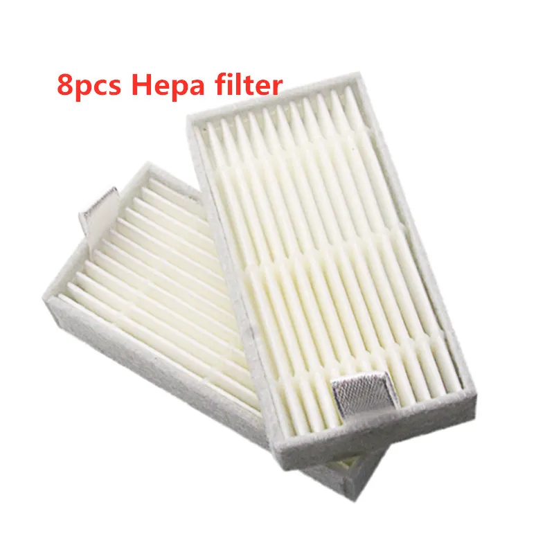 8 pcs hepa filter Робот-пылесос HEPA фильтр, боковая щетка для швабры комплект запасных частей для chuwi ilife V50 v5 v5 pro x5 v5s v3 v5pro аксессуары - Цвет: 8 pcs hepa filter