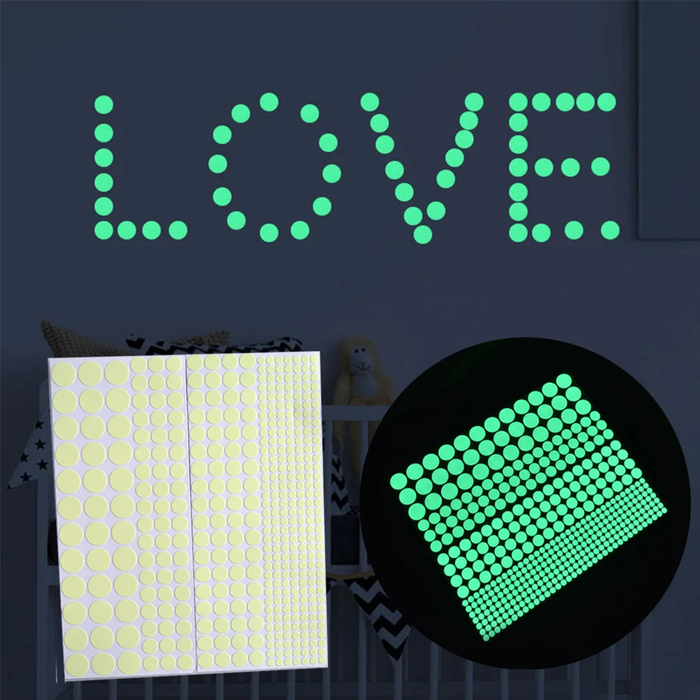 407 шт. круглый флуоресцентный свет в ночь книги по искусству стикеры s Светящиеся