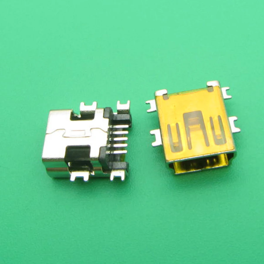 100 шт. высокое качество мини-USB Тип B Женский 5-контактный SMT SMD гнездо разъема ПП