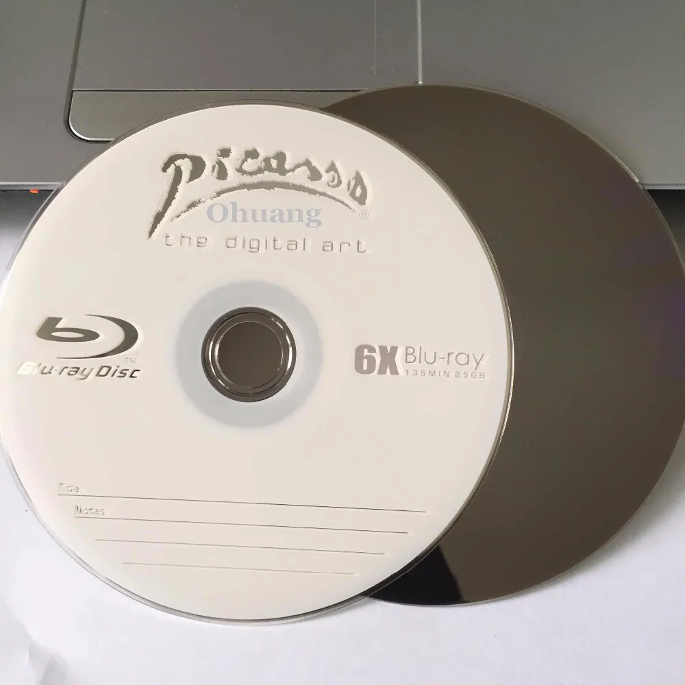 

Wholesale 10 discs A+ Picasso 6x 25GB Blank Printed Blu Ray BD-R Disks