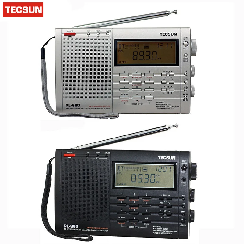 TECSUN PL-660 радио-приемник SSB VHF AIR Band Радио ресивер FM-/MW/SW/LW радио многодиапазонный двойной преобразования цифровой приемник
