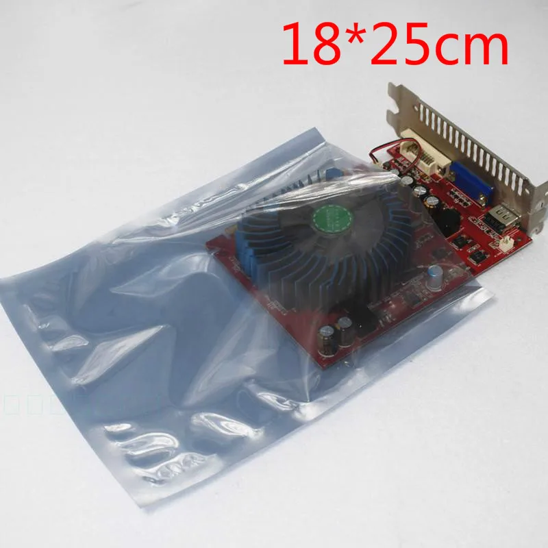 

50Pcs/Lot 18*25cm Open Top Anti-static Bag 7.1''x9.8'' ESD Anti Static Packing Pouch Antistatic Shielding Plastic Packaging Bag