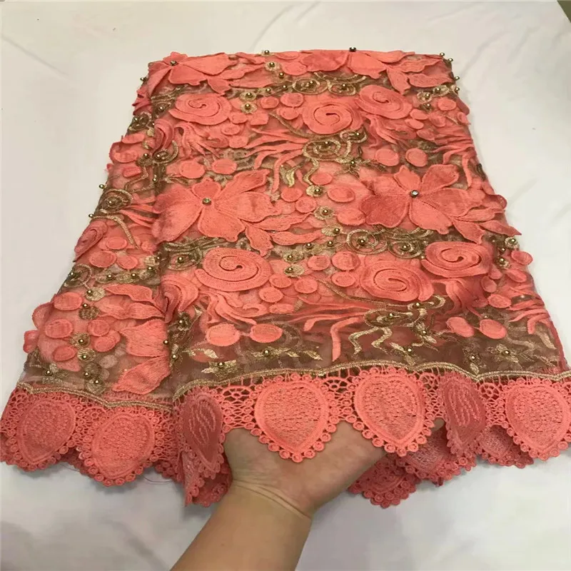 Нигерийское кружево последний фасон 2017 года Африканское свадебная кружевная