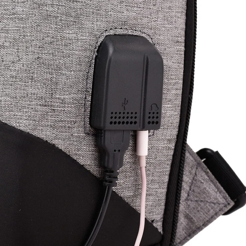 Мужской рюкзак-слинг с USB-зарядкой нагрудная сумка из ткани Оксфорд повседневный