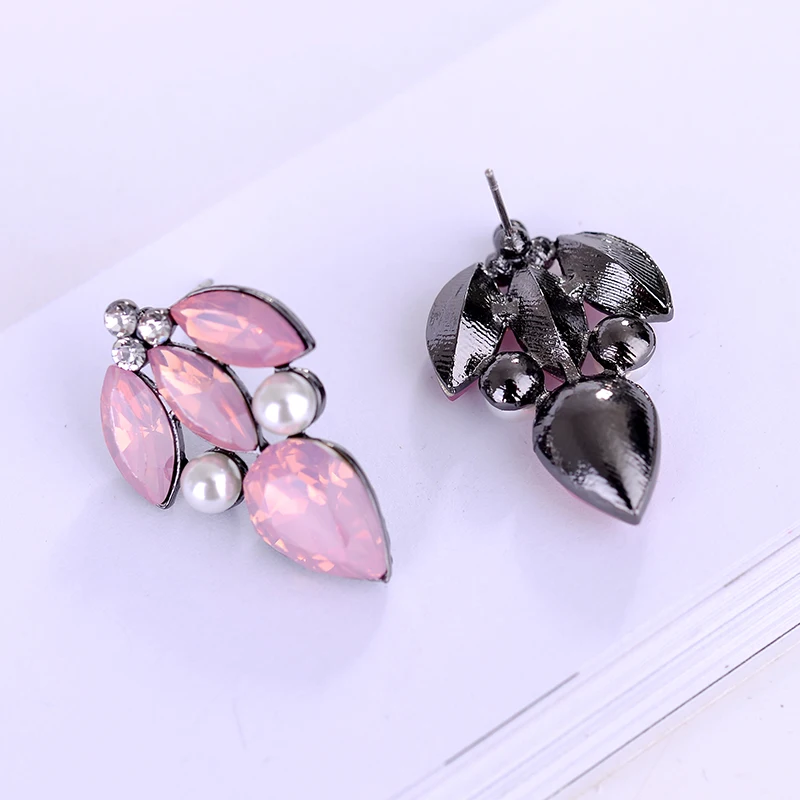 Модные акриловый кристаллический камень серьги гвоздики блестящие со стразами и