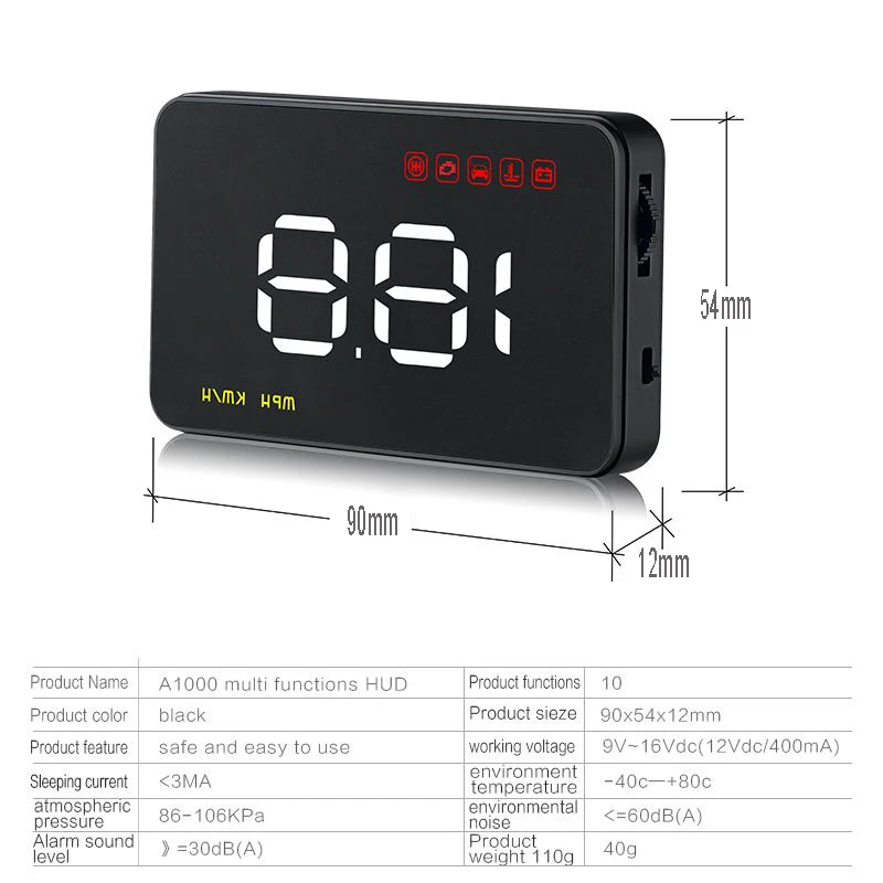 Автомобильный HUD GPS скоростной проектор Авто дисплей лобовое стекло автомобиля
