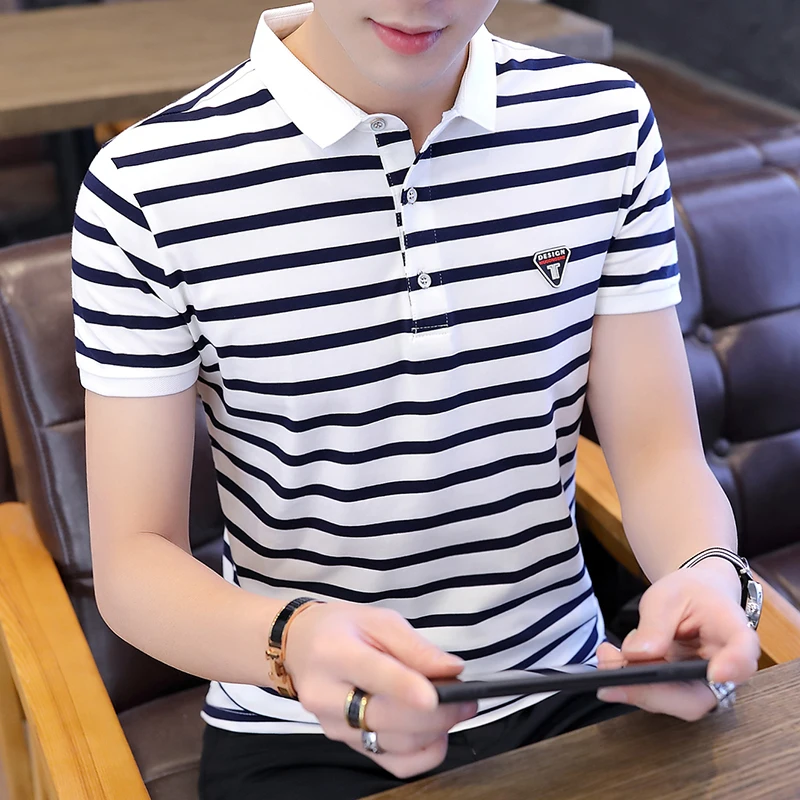 Cheap wholesale 2017 New men's Lapel half-sleeve shirt Summer fashion POLO | Мужская одежда