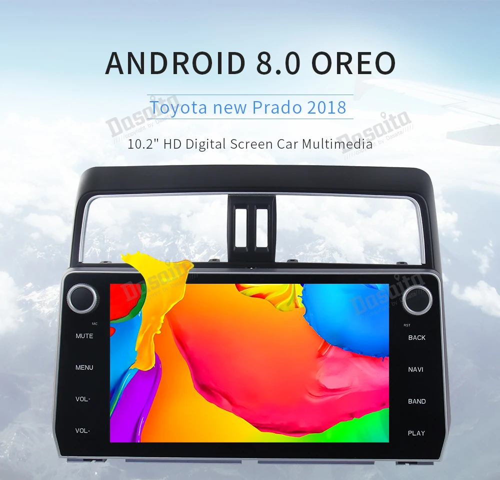 10," 2 Дин Android радио gps Android 8,0 для Toyota Прадо MP3 4G 32 г Восьмиядерный