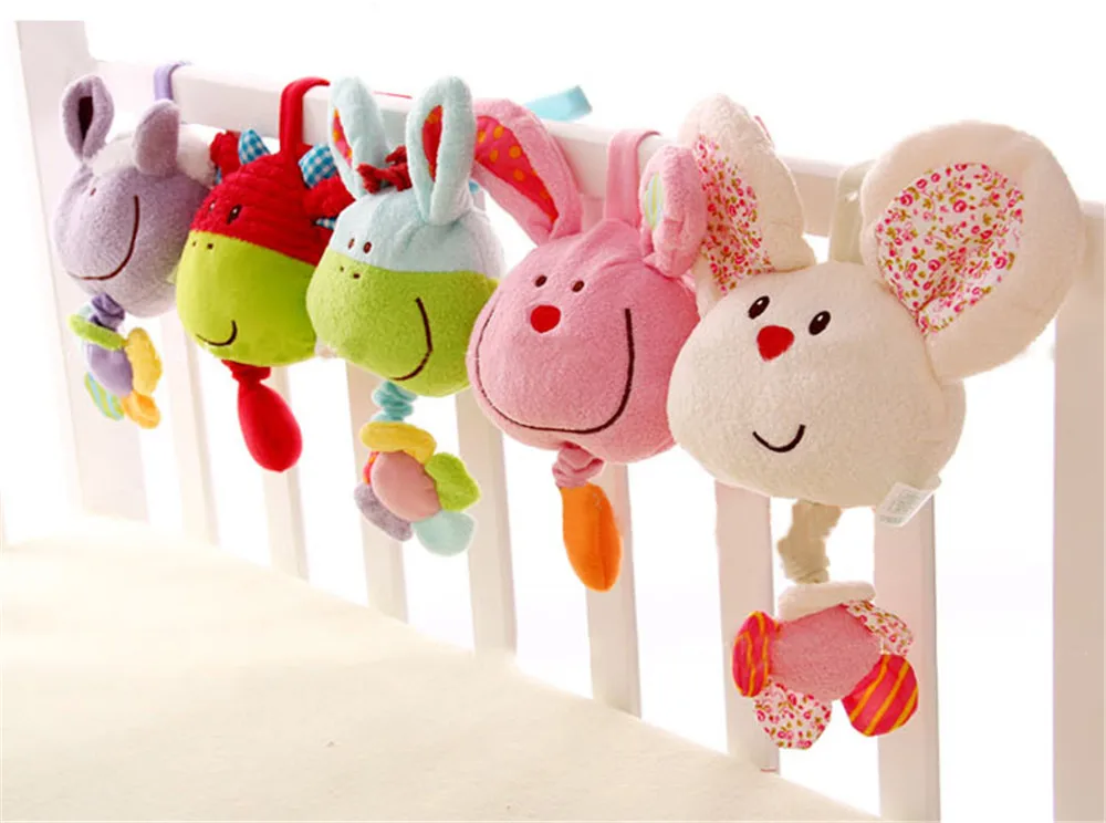 

Baby Rattle Bed Stroller Hanging animal Musical BB Bell Infant Educational Toys Baby Pull Shock Rattles Soft Toy