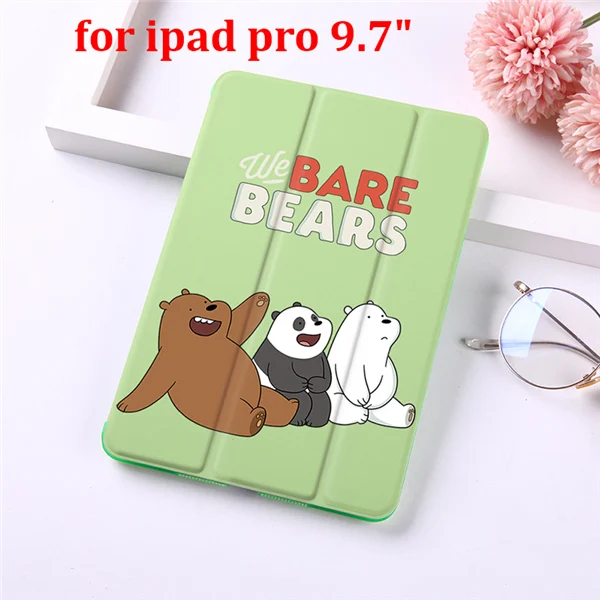 for pro 9.7 inch Чехол для планшета с мультяшными медведями для iPad Pro 9," 10,5" 1" 12,9" из искусственной кожи матовый чехол - Цвет: for pro 9.7 inch