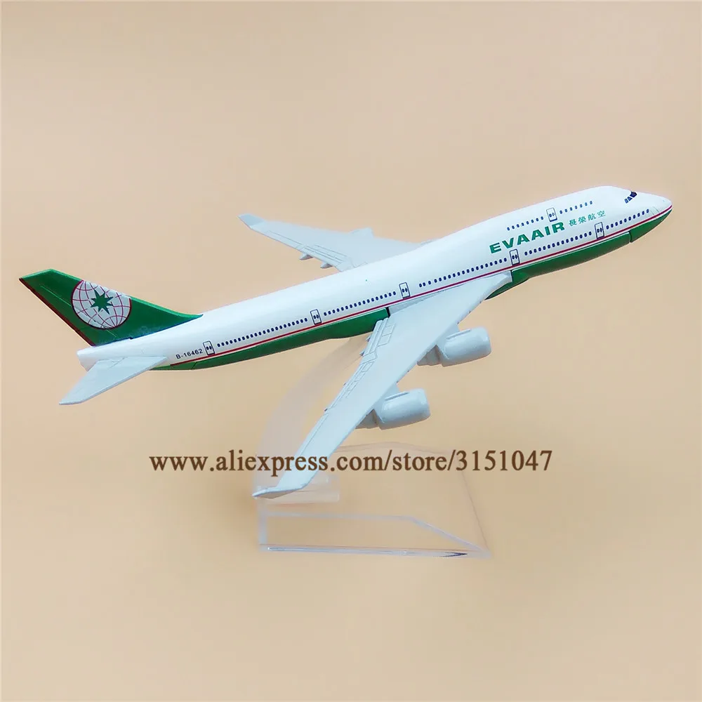 Фото 16 см сплав металла Тайвань EVA AIR B747 400 Модель Боинга 747 модели самолета w Стенд 16 см сплав металла Тайвань EVA AIR B747 400 Модель Боинга 747 модели самолета w Стенд