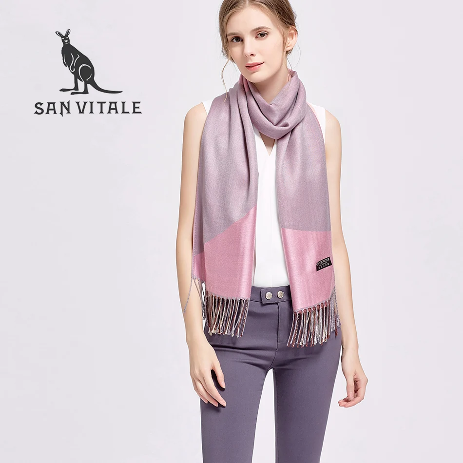 Женский шарф парео SAN VITALE зимний теплый роскошный брендовый мягкий модный