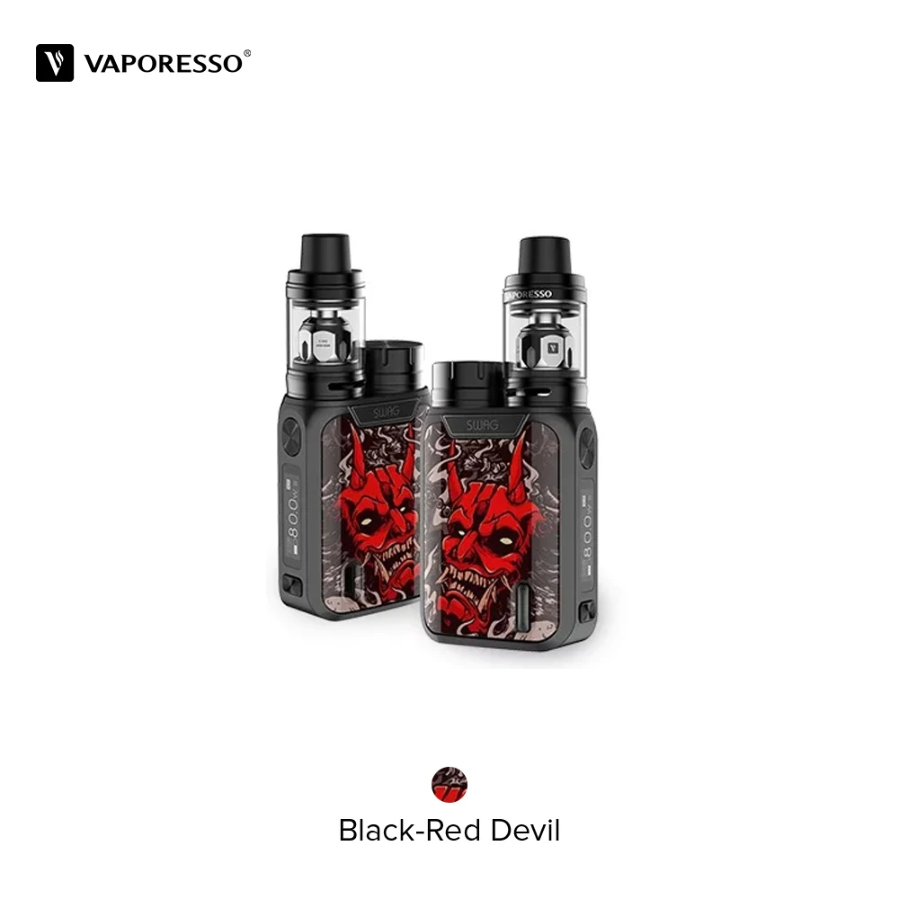 Vaporesso Swag набор электронных сигарет No 18650 с 80 Вт TC коробка мод Vape 3,5 мл NRG бак GT испаритель - Цвет: Black-Red Devil