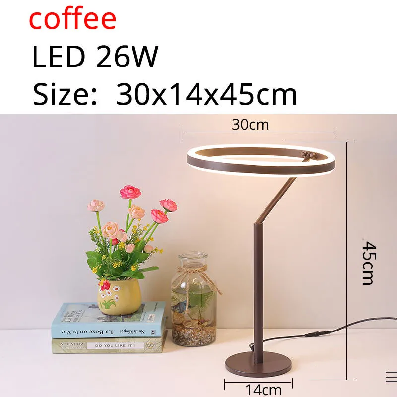 coffee table light Светодиодный светильник-Настольная лампа для спальни, светильник для чтения, прикроватная лампа для учебы, защита глаз, штепсельная вилка США/ЕС, Dimable deco mariage, 90-260 В - Цвет абажура: coffee table light