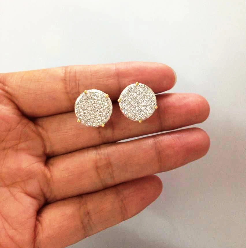 Высокое качество 14 мм круглый микро проложить кубического циркония родий/золото