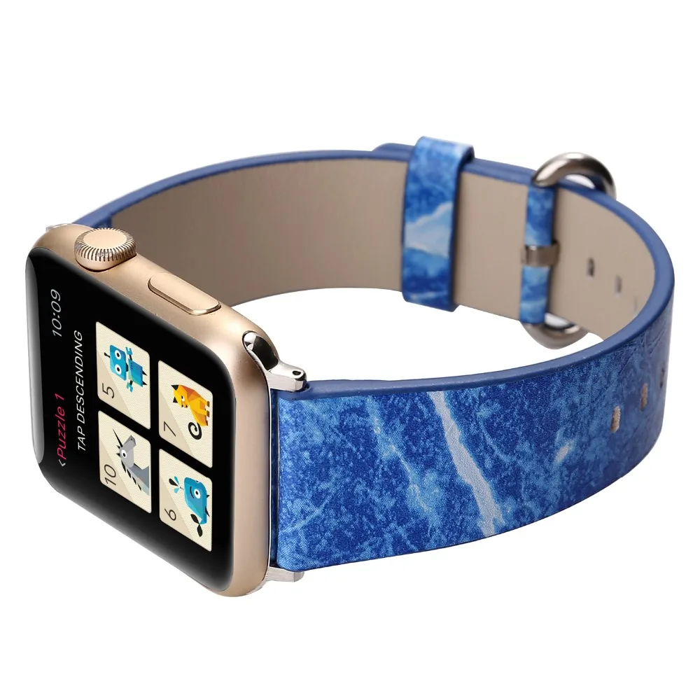 Кожаный ремешок с мраморным принтом для apple watch серии 4 3 2 из искусственной кожи сменный ремешок для apple iwatch 44 мм 42 мм 40 мм 38 мм
