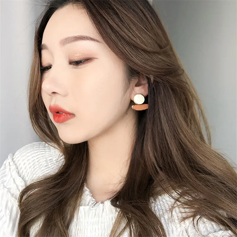 MENGJIQIAO корейские новые винтажные красочные Геометрическая Асимметрия Длинные висячие серьги для женщин Висячие глазури Pendientes Ювелирные изделия Подарки